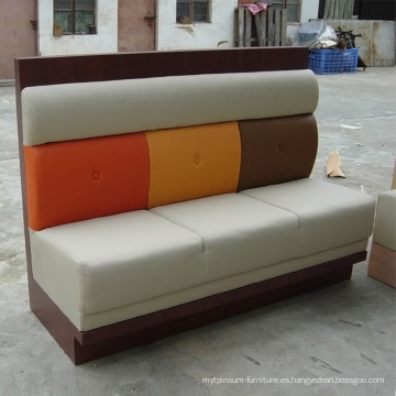 Sofá de madera de cuero con mejores ventas con nuevo diseño